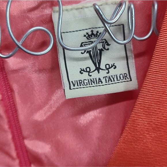 Virginia Taylor Salmon A-line Embroidered Sleeveless Dress Size 6 - Picture 5 of 7